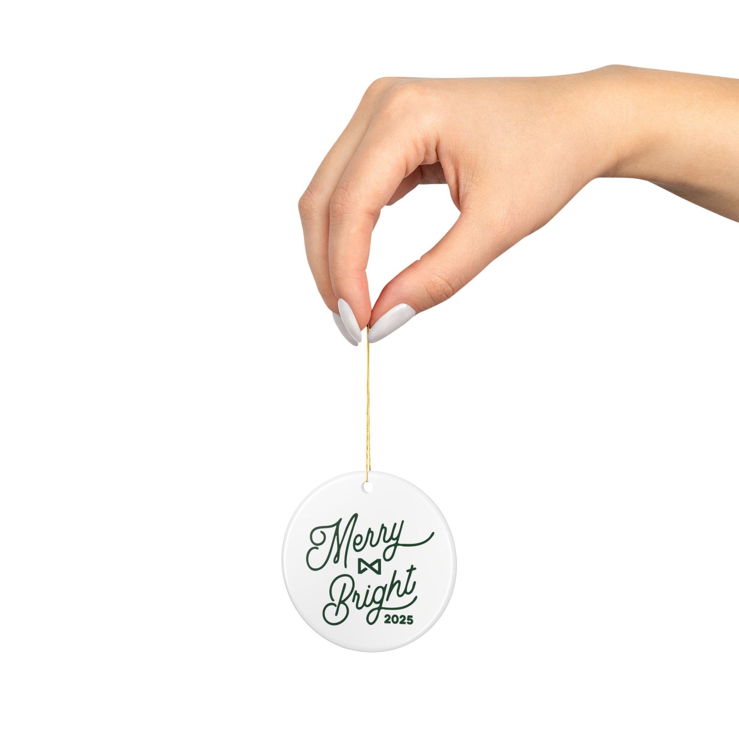 Merry & Bright 2025 Ceramic Ornament