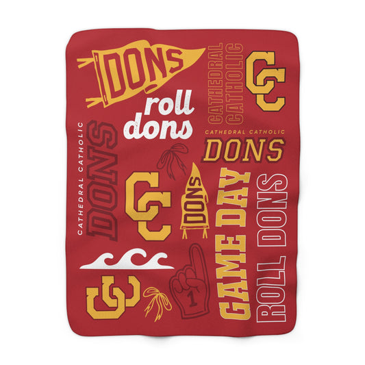 Cathedral Catholic DONS Cozy Sherpa Fleece Blanket for Fans, Perfect for Game Day