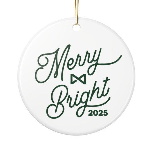 Merry & Bright 2025 Ceramic Ornament