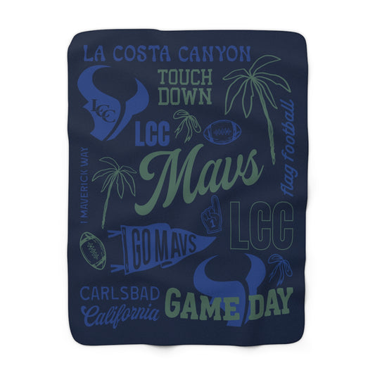 LCC MAVS Flag Football Game Day Sherpa Fleece Blanket
