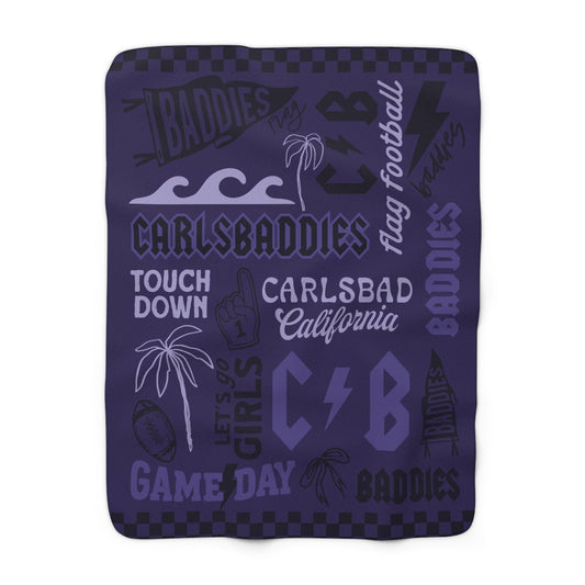 BADDIES Flag Football Game Day Sherpa Fleece Blanket