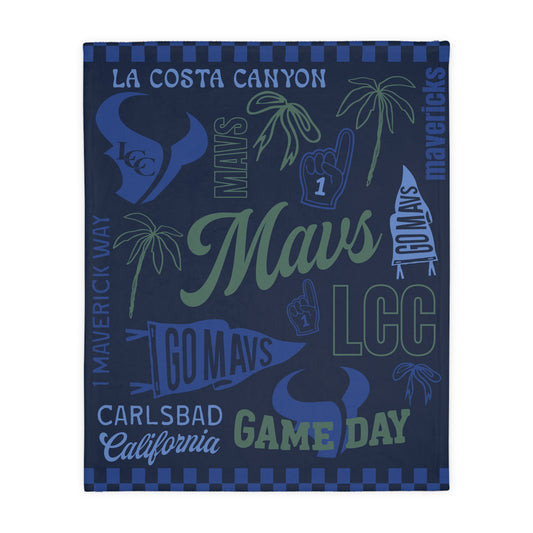 LCC La Costa Canyon Mavericks Game Day Velveteen Blanket